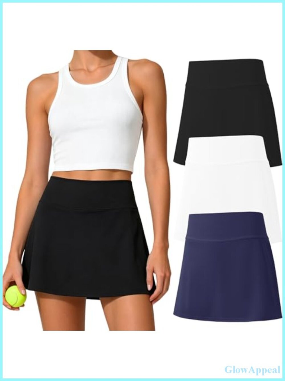Women's Athletic Tennis Golf Skort with Phone Pocket High Waist A-Line